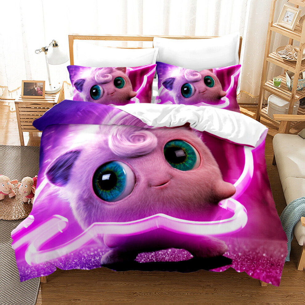 (Double-200*200, 1) Pokémon Cartoon Bedding Single Double Quilt Cover 3D Cartoon