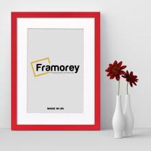 (24x16" Pic (28x20" Frame)) Red Picture Frame Photo Frames With White Mount Wall Art Hanging Frame Home Decor Frame
