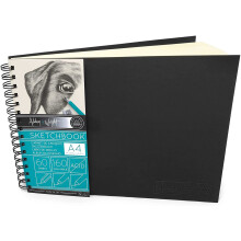 Ashton and Wright - A4 Classic Ivory Hardback Spiral Bound Sketchbook - 160gsm Paper - 60 Sheets