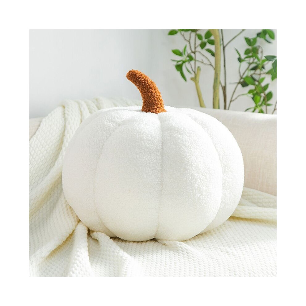 (White, 28 cm) Creative Pumpkin Pillow Sofa Cushion Decoration Plush Toys