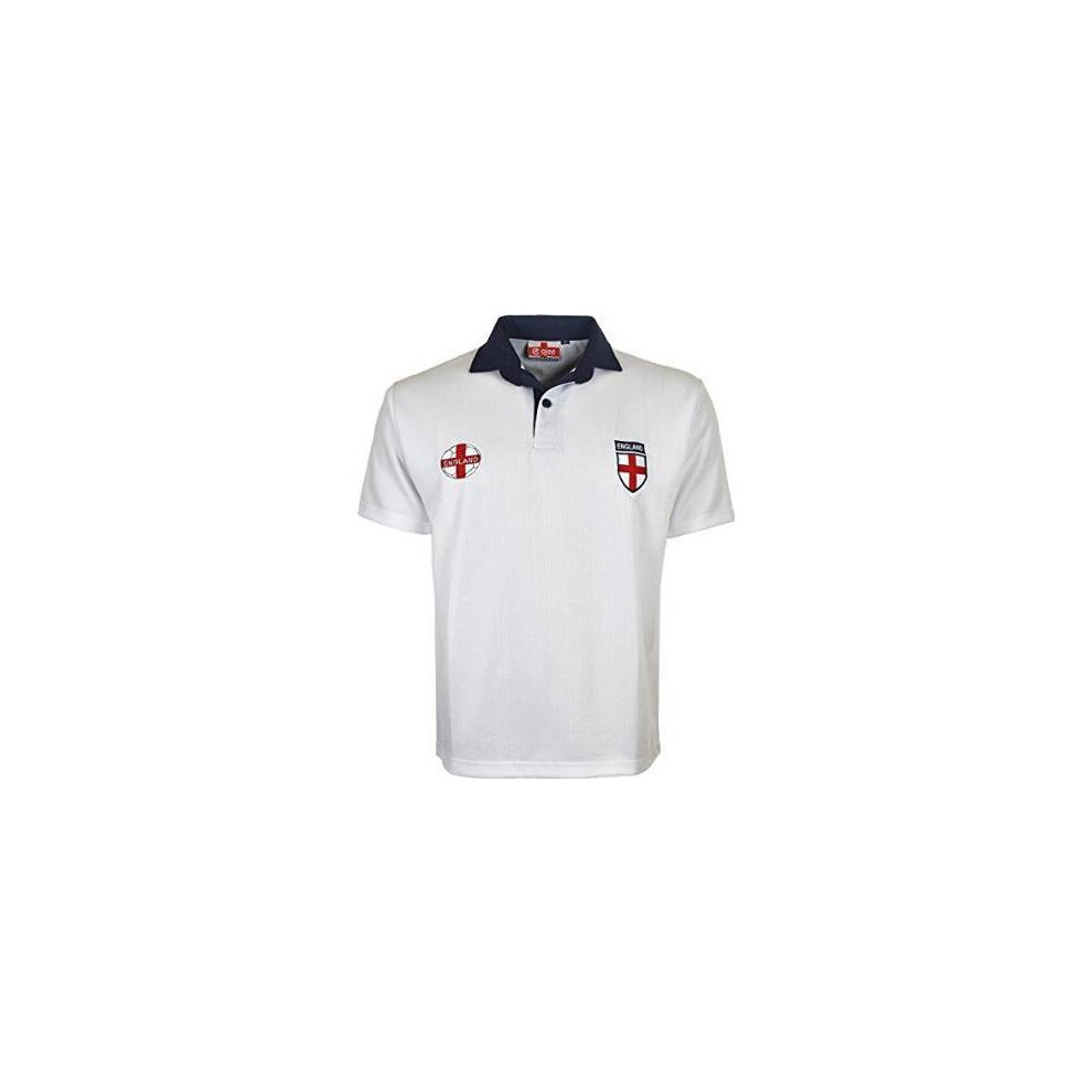 (White, L) Mens England Football T-Shirt Size S to 5XL