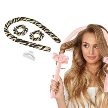 (Black & Gold) Youngshion Heatless Sleeping Hair Roller Set Soft Silk Curler Headband with Scrunchies and Clip for DIY Long and Medium Hairstyle