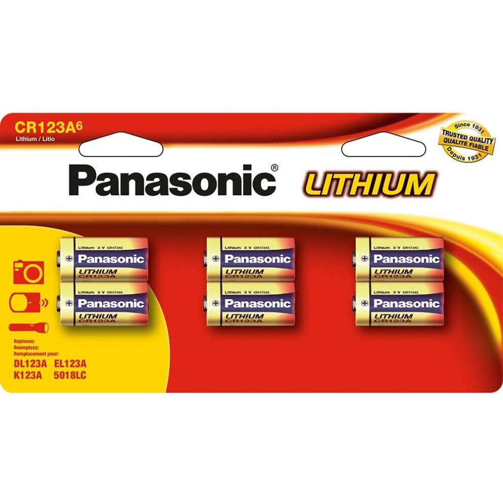 Panasonic CR123PA/6B Household Battery Single-Use Battery CR123A Lithium 3 V â Batteries (Single-Use Battery, CR123A, Lithium, Cylinderic, 3 V, 6