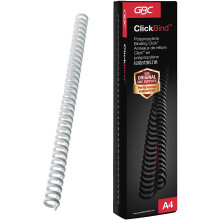 GBC ClickBind Binding Spines, 12 mm, 95 Sheet Capacity, A4, 34 Ring, White, 388057E