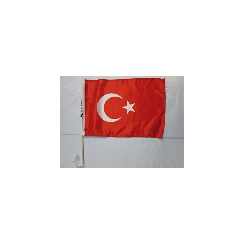 Az Flag Turkey Car Flag 18'' X 12'' - Turkish Car Flags 30 X 45Cm - Banner 18X12 Inches Plastic Stick 3700733808795