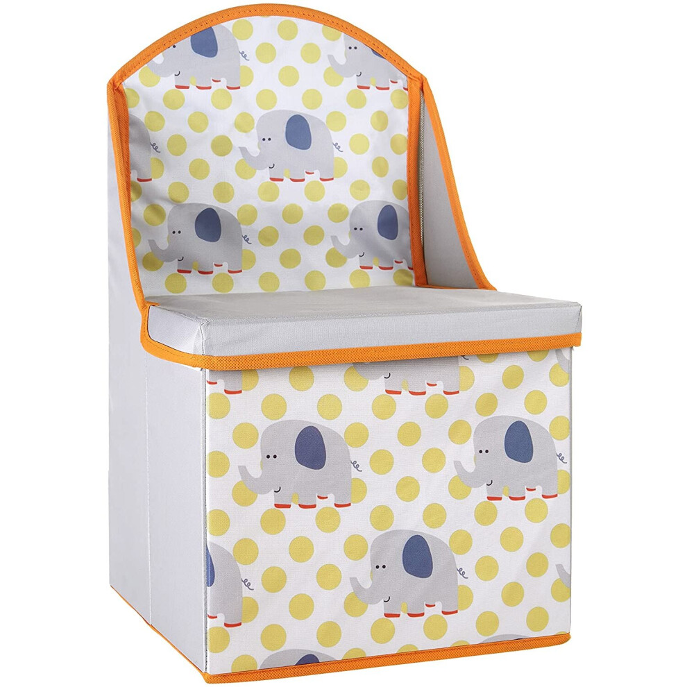 Premier Housewares Children's Mdf Toy Storage Kids Storage Toy Box With Seat Personalised Toy Box Elephant Design Toy Boxes For Boys Wooden Grey