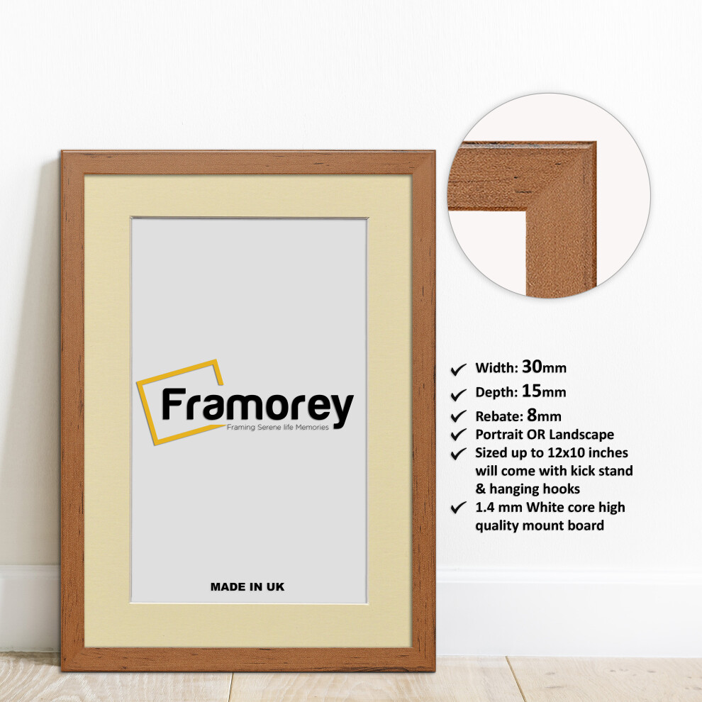 (22x16" Pic (26x20" Frame)) Walnut Picture Frame Photo Frames With Ivory Mount Wall Art Hanging Frame Home Decor Frame-image-OPC-P8X68NT-NEW