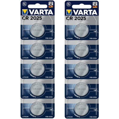 Varta Varta CR2025 battery 10 pack - lithium 3V coin cell