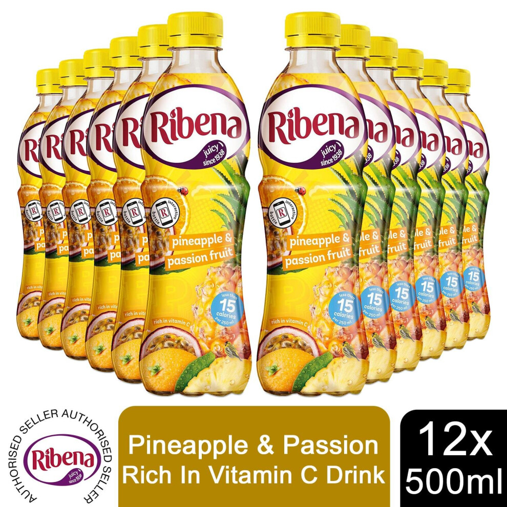 12Pk Ribena Pineapple & Passionfruit Juice, 500ml