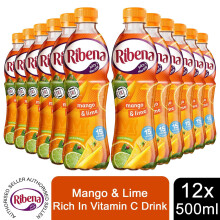 12 Pk of Ribena Mango & Lime Juice, 500ml