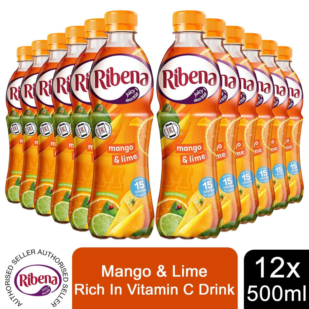Ribena 12 Pk Of Mango & Lime Juice, 500Ml