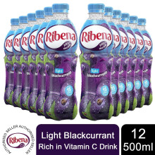 Ribena Blackcurrant Juice Drink Light 500ml, 12 Pack