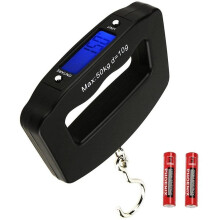 HANWELL 50kg/110lb Digital Luggage Scale with 4 Units (Kg/g/lb/oz), Electronic Travel Hanging Scales with Backlit Display/Tare/Data Hold Function,