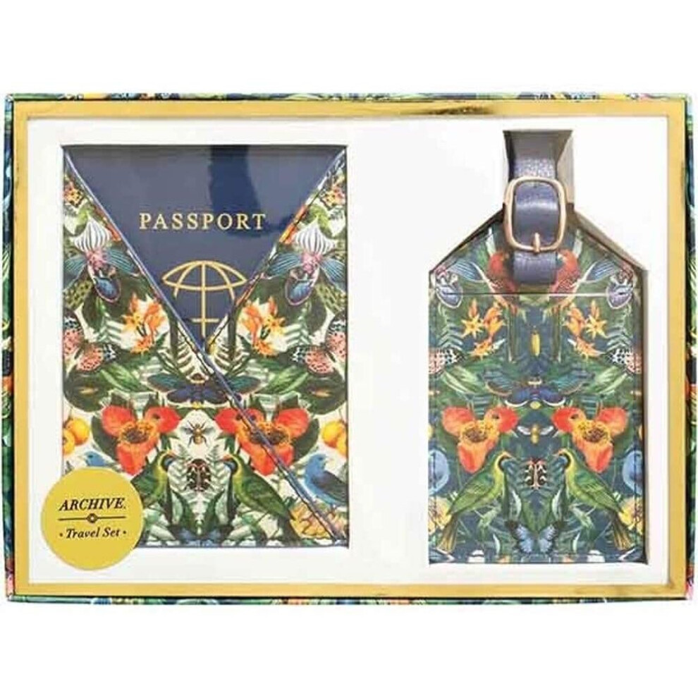 Archive Luggage Tag & Passport Holder Travel Set, Green-image-OPC-P8Y8CKT-NEW