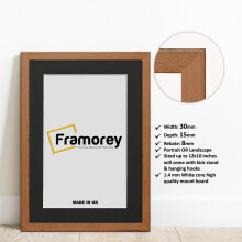 (6x4" Pic (8x6" Frame)) Walnut Picture Frame Photo Frames With Black Mount Wall Art Hanging Frame Home Decor Frame