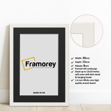 (6x4" Pic (8x6" Frame)) White Picture Frame Photo Frames With Black Mount Wall Art Hanging Frame Home Decor Frame