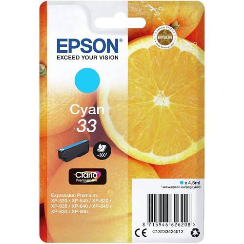 Epson Epson 33 Cyan Oranges, Genuine, Claria Premium Ink, Amazon Dash Replenishment Ready 2