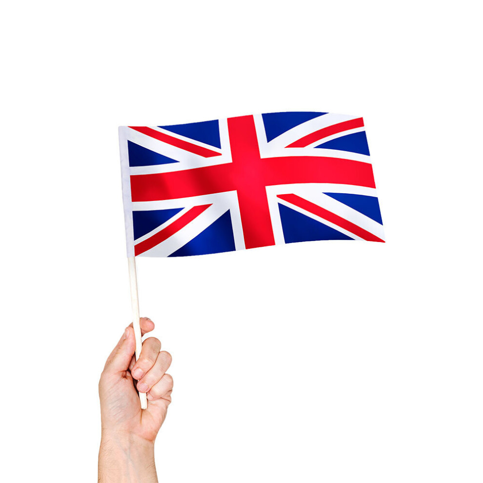 Wicked Costumes Ltd 12 X Gb Uk Hand Waving Flags Multicoloured