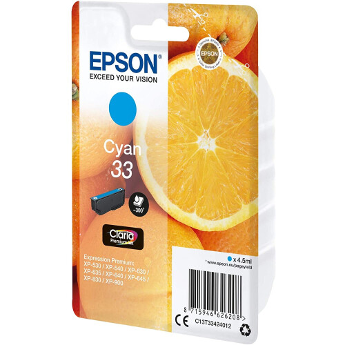 Epson Epson 33 Cyan Oranges, Genuine, Claria Premium Ink, Amazon Dash Replenishment Ready 1