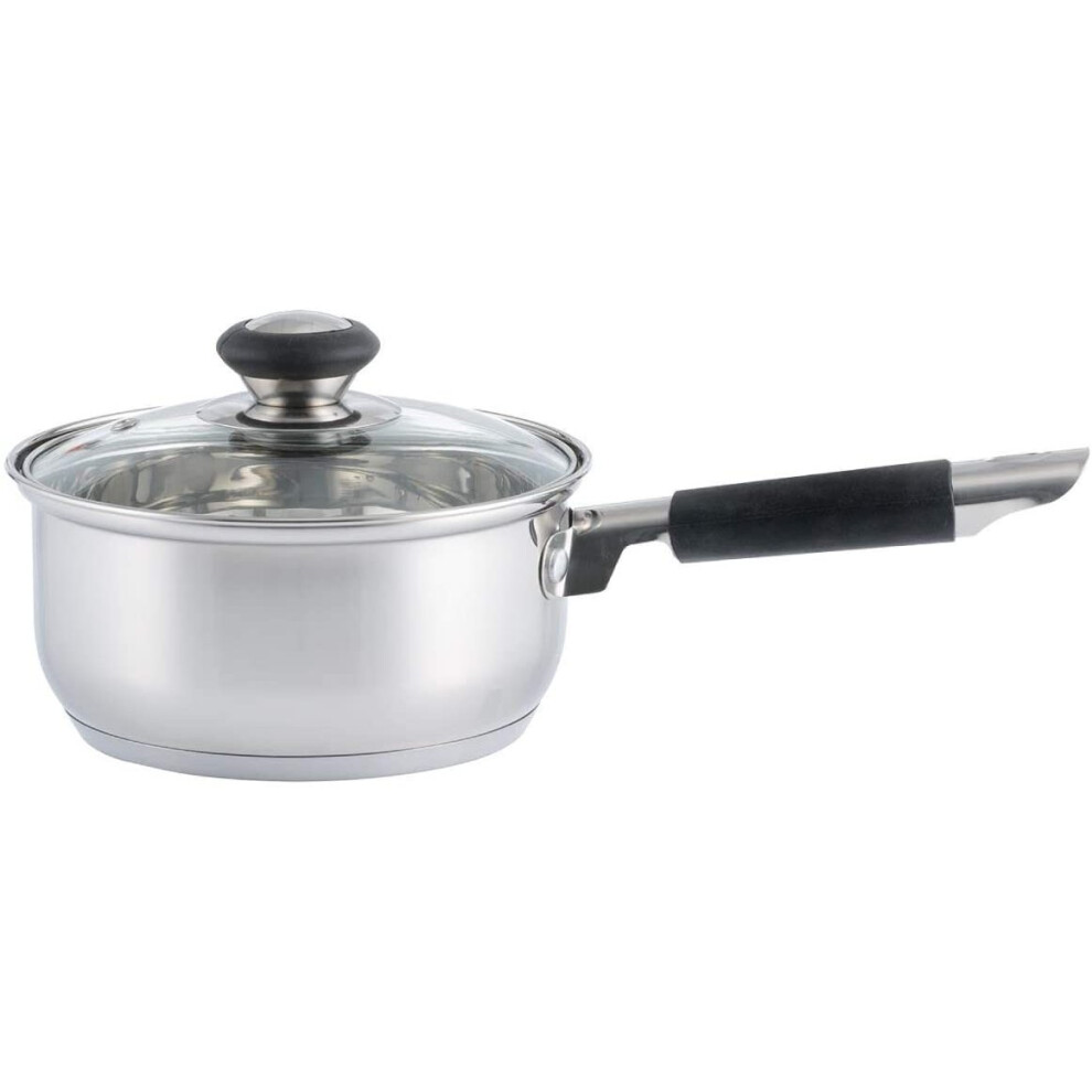 Viners 0302.181 Everyday Sauce Pan and Glass Lid with a Quality Lifetime Promise, Stainless Steel, 16cm