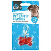 KINGDOM Hi visibility LED Light Up Pet Safety Flasher Collar Clip for Dogs Cats New