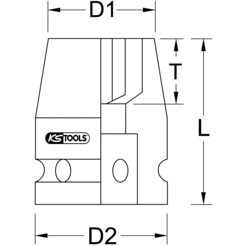 KS Tools 515.1741 Hexagon impact socket, short, 1", 41mm 2