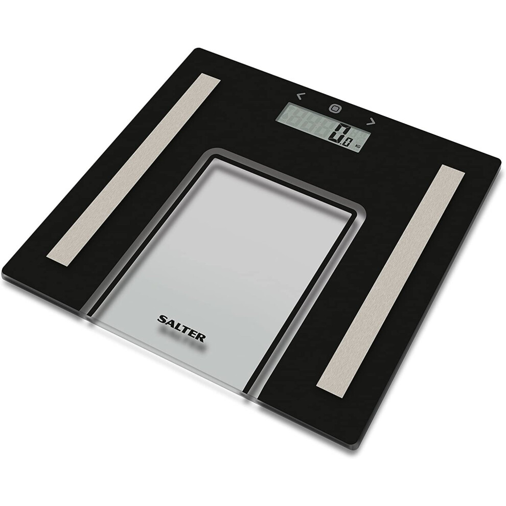 Salter Glass Analyser Bathroom Scales â Measure Weight + Body Fat, Water Percentage, BMI, 8 User Memory & Athlete Mode, Sleek Design, Easy Read