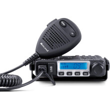 Midland M-MINI USB CB Radio - Multistandard Mini CB Radio with USB Socket - 40 AM/FM Channels, Multiband, Double Squelch Mode, Removable Microphone -