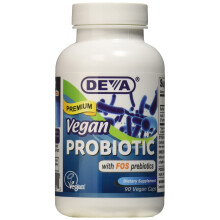 Deva, Probiotique Végétalien avec Prébiotique FOS, 90 Gélules Végétaliennes