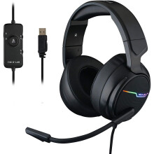 G-LAB Korp THALLIUM Gaming Headset USB Sound 7.1 Digital Surround - High Quality Audio Gamer Headset - Noise Canceling Microphone - LED RGB - PC
