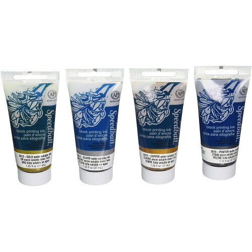 Speedball Metallic Block Printing Ink Set, Multicolor, One Size