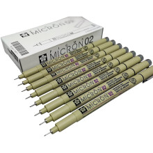 Sakura Pigma Micron Zeichenstifte 02, schwarze Tinte, Strichbreite 0,3 mm – 8er-Pack Micron 02, schwarz