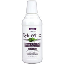 NOW Solutions, Xyliwhite Mondwater, Neem en Tea Tree Smaak, Verfrist Adem, Reinigt Tanden en Tandvlees, 16-Ounce
