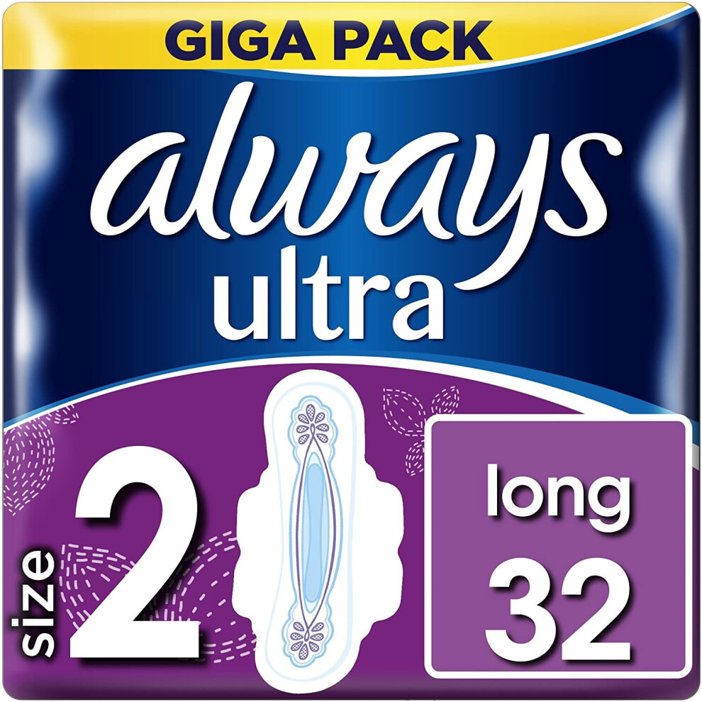 Always Ultra Pads, Long with Wings, (32 Items)