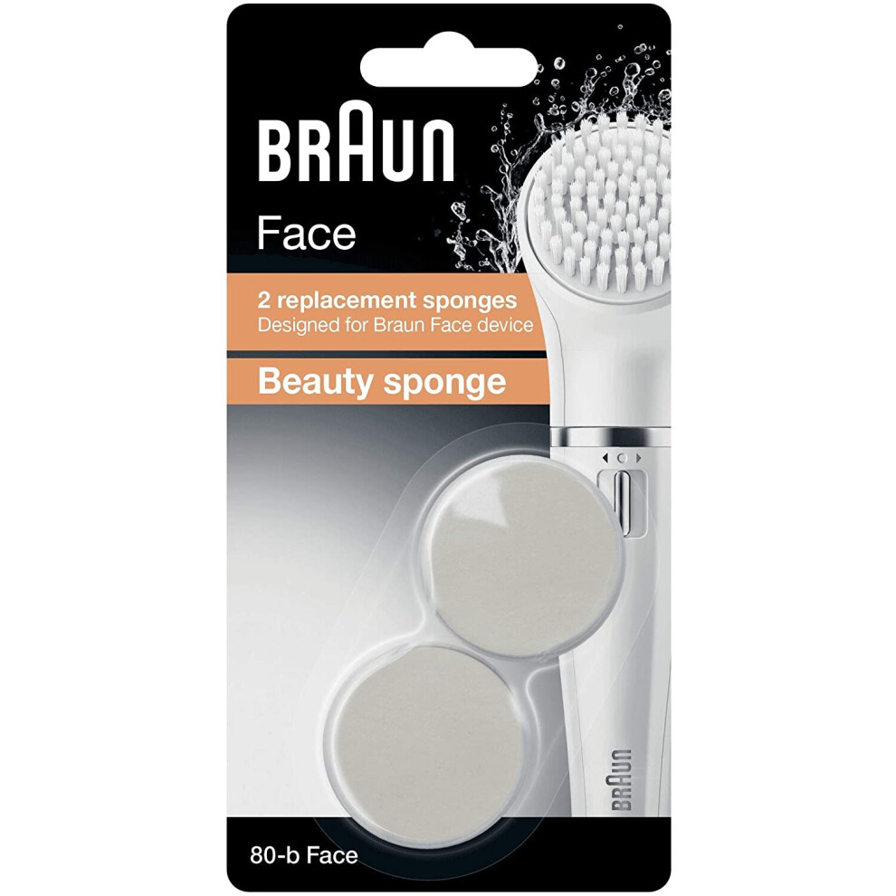 Braun Face 80-B Beauty Sponge for Massaging Cream Into The Skin, Pack of 2 Replacement Sponges