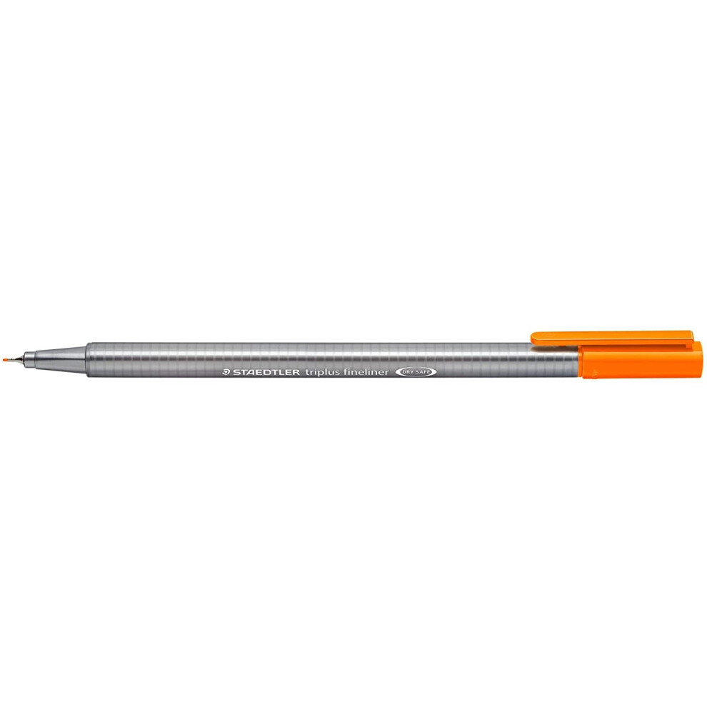 Staedtler Triplus 334Â âÂ Fineliner Pen Superfine Tip 0.3Â mm Grey, Orange