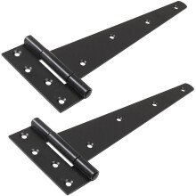 2X Black 14"/350mm Heavy Duty Tee Hinges - Long Gate/Shed/Door T Hinges