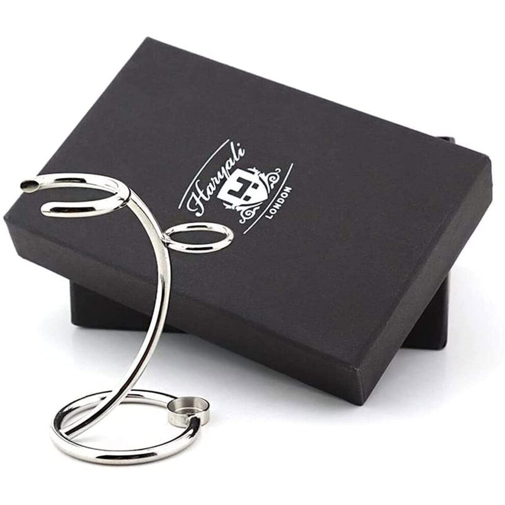 Haryali London Razor Stand - Sustainable Shaving Stand - 2 in 1 Brush and Razor Stand Holder - Curved Design - Non-Rustic - Chrome finish - Shaving