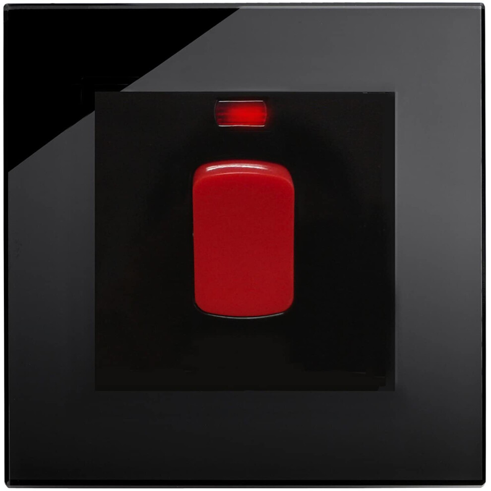 Retrotouch 45A Cooker Switch With Neon Dp, Black Pg 5060260692532