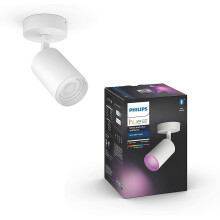 Philips Hue Fugato White & Colour Ambiance Smart Single Ceiling Spotlight LED (GU10) with Bluetooth, White, Compatible with Alexa, Google Assistant