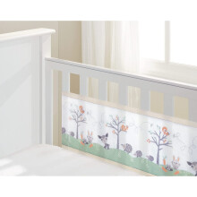 BreathableBaby Classic Breathable Mesh Liner, Anti-Bumper, Woodland Walk, 2 Sided