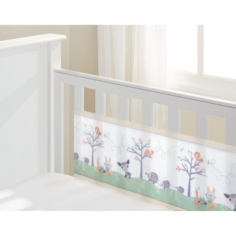 Classic Breathable Mesh Liner, Anti-Bumper, Woodland Walk, 2 Sided Breathablebaby