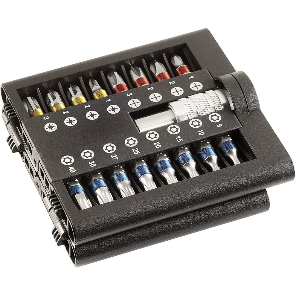 Kwb 107100 Set With Magnetic Bit Holder-31 Pieces With 1/4 Inch External Hexagon According To Iso 1173 And C 6.3 Form 4009311071002