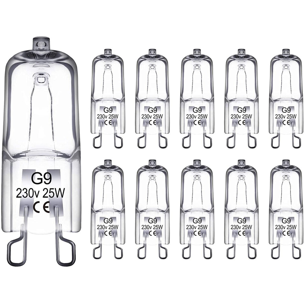 10 Pieces Halogen Bulbs, G9 40W Halogen Light Bulbs 2 Pin Clear Capsule Lamp Bulb Halogen Oven Lamps Halogen Pin Base Lamp