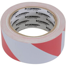 Fixman 188781 Red & White Adhesive Hazard Tape 50mm x 33m