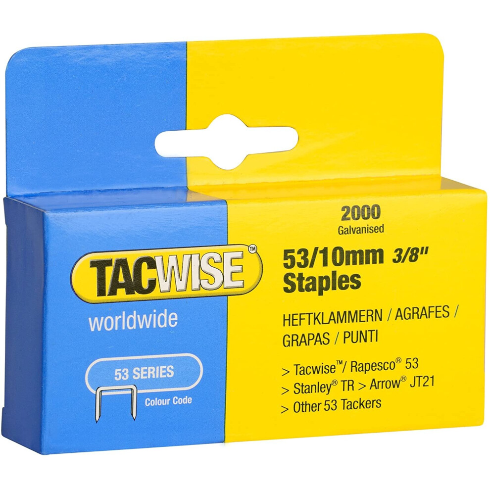 Tacwise 336 Heavy Duty 53 Series 10mm Staples for Staple Gun (2000)