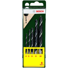 Holzbohrer - BOSCH - Set von 5 - Ø 4/5/6/8/10 mm - Schnellstahl