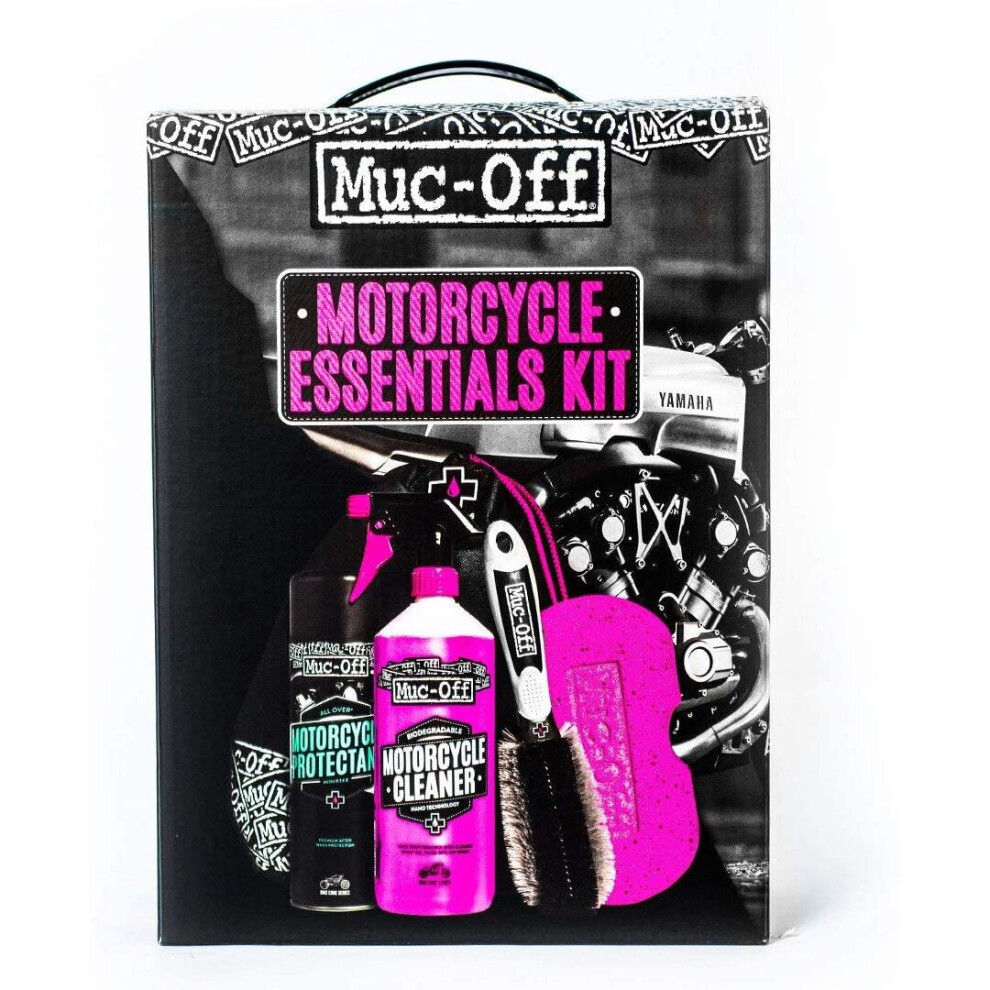 Muc-Off 636 Motorcycle Essentials Kit - Motorbike Cleaning And Maintenance Must-Haves - Includes Motorcycle Cleaner, Motorcycle Protectant And More