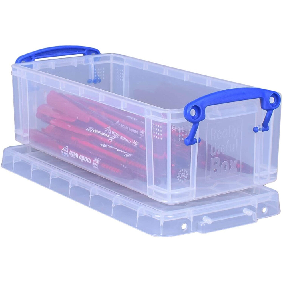 Really Useful Storage Box 0.9 Litre Clear (Pack Of 8)