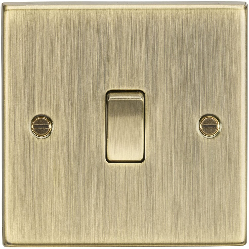 Knightsbridge Cs12ab Antique Brass Square Edge 10A 1G Intermediate Switch, 230 V 5055832975885